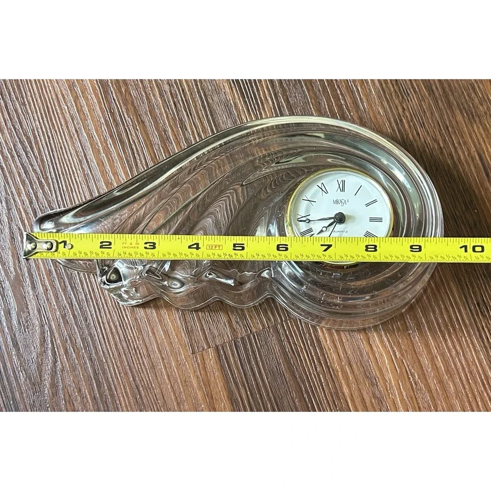 Mikasa Crystal Wave Quartz Mantle Desk Clock Germany‎